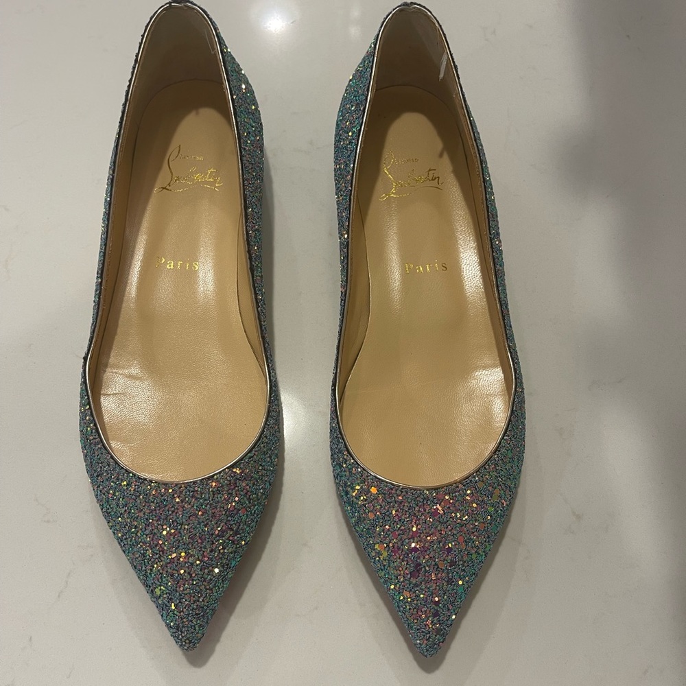 Christian Louboutin/very sparkly flat